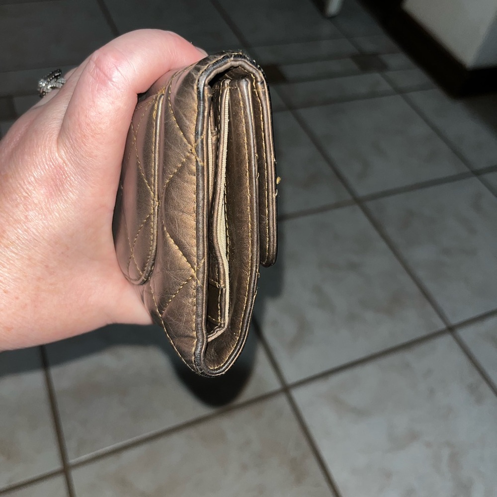 Chanel Quilted Metallic Brown Leather Wallet - Women - Picture 12 of 13